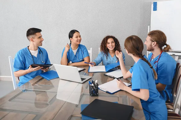 Group of students at medical university — Stock Photo, Image