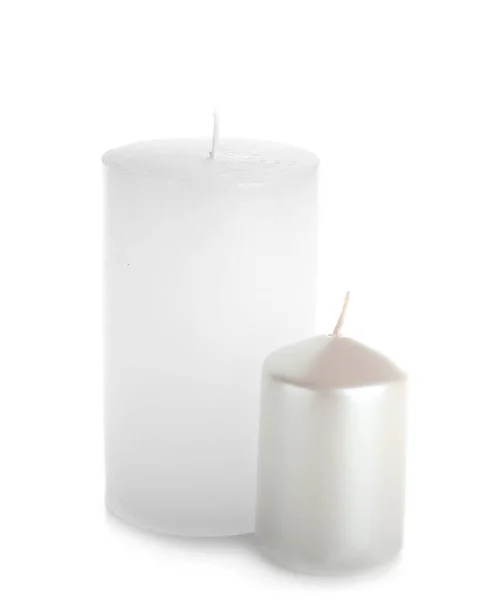 Lindas velas isoladas em branco — Fotografia de Stock