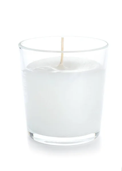 Beautiful candle isolated on white — Stock Photo, Image