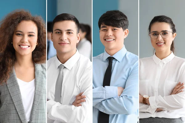 Collage with business people in office — Stock Photo, Image