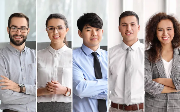 Collage with business people in office — Stock Photo, Image