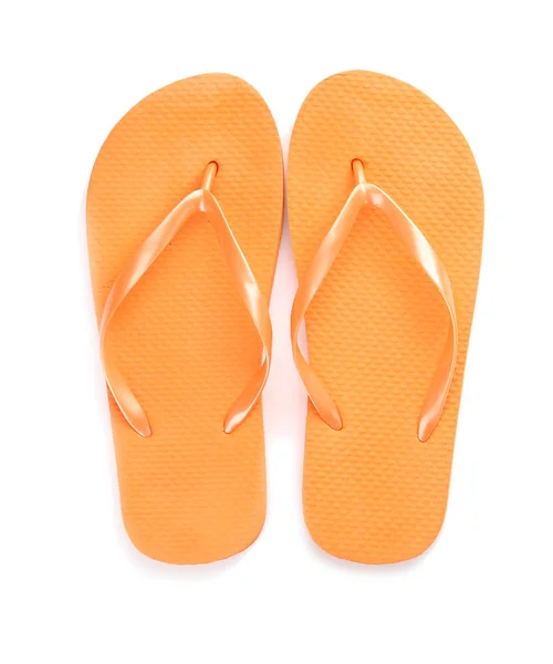 Stilvolle Flip-Flops auf weißem Hintergrund — Stockfoto