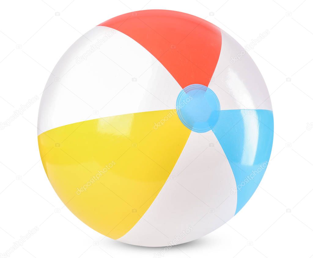Inflatable ball on white background