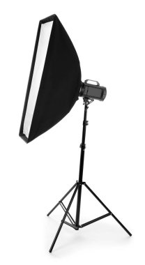 Beyaz arka planda fotoğraf stüdyosu için profesyonel softbox