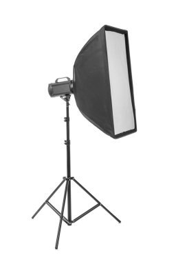 Beyaz arka planda fotoğraf stüdyosu için profesyonel softbox