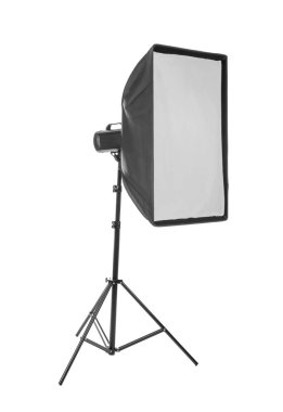 Beyaz arka planda fotoğraf stüdyosu için profesyonel softbox