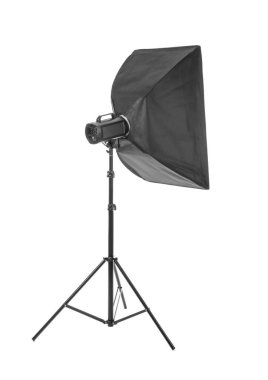 Beyaz arka planda fotoğraf stüdyosu için profesyonel softbox