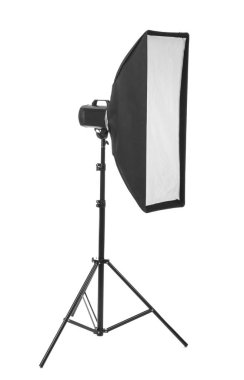 Beyaz arka planda fotoğraf stüdyosu için profesyonel softbox