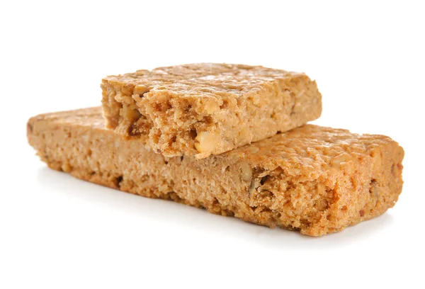 Tasty granola bars on white background — Stock Photo, Image