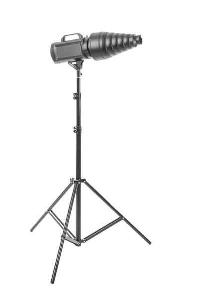 Professional lighting equipment for photo studio on white background — Stock Photo, Image