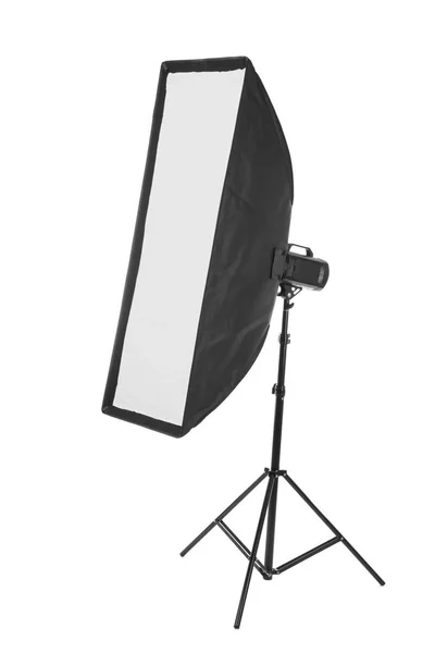 Professionele softbox voor fotostudio op witte achtergrond — Stockfoto