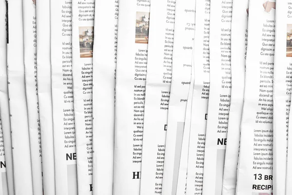 Many different newspapers, closeup view — Stock Photo, Image