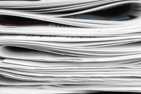 Many different newspapers, closeup view — Stock Photo, Image