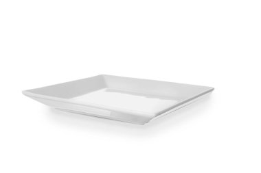 beyaz zemin üzerinde boş seramik tabak