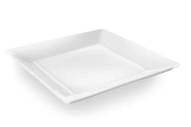 beyaz zemin üzerinde boş seramik tabak