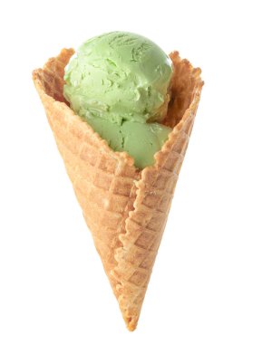 Beyaz arka planda tatlı dondurma.