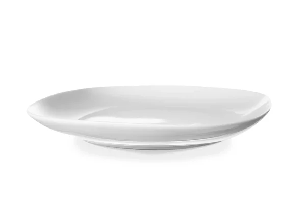 Empty ceramic plate on white background — Stock Photo, Image