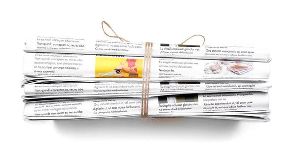 Morning newspapers on white background — ストック写真