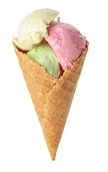 Солодке смачне морозиво на білому тлі — стокове фото