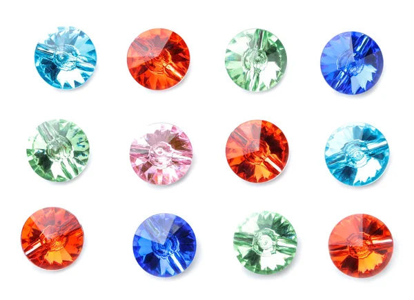 Different precious stones for jewellery on white background — Stockfoto