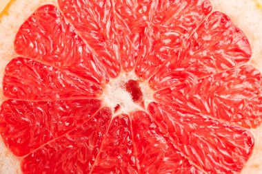 Taze kesilmiş greyfurt, yakın çekim görüntüsü