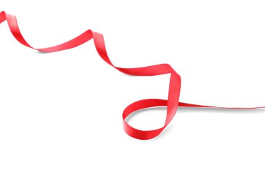 güzel kırmızı kurdele beyaz zemin üzerine