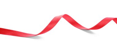 güzel kırmızı kurdele beyaz zemin üzerine