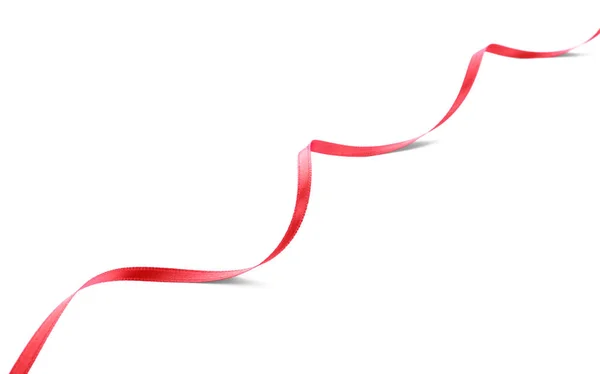 Beautiful red ribbon on white background — Stock Photo, Image