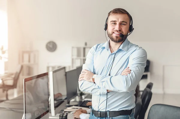 Portrait of male technical support agent in office — Stock Photo, Image