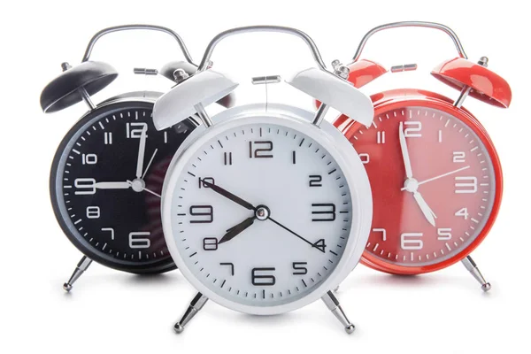 Alarm clocks on white background — Stock Photo, Image