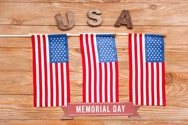 Composition for USA Memorial Day on wooden background — Stock Photo, Image