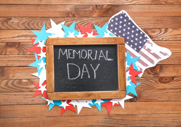 Composition for USA Memorial Day on wooden background — Stock Photo, Image