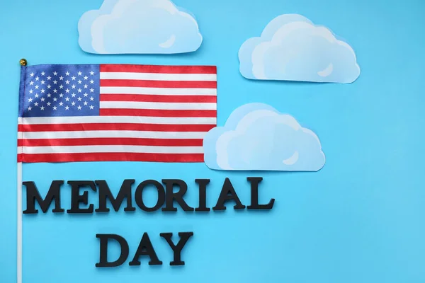 Composition for USA Memorial Day on color background — Stock Photo, Image