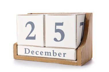 Beyaz arkaplanda Noel tarihi olan takvim