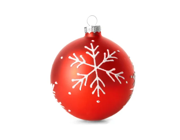 Piękna świąteczna piłka na białym tle — Zdjęcie stockowe