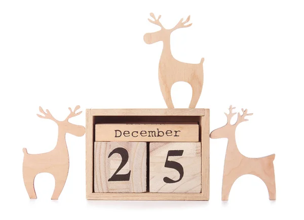 Calendar with date of Christmas on white background — Stock Photo, Image