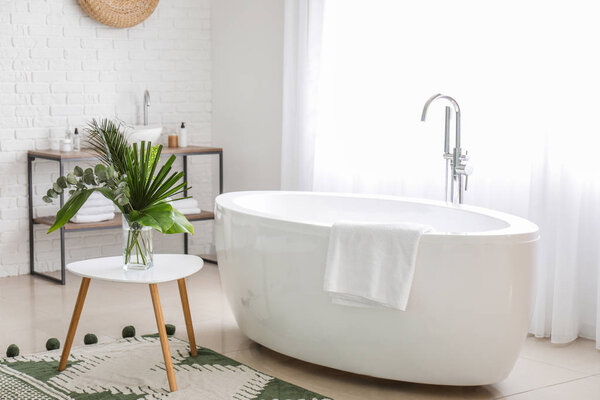 Interior of modern comfortable bathroom