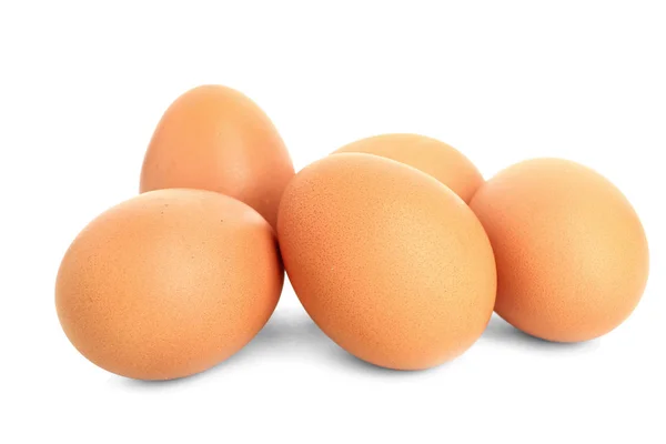 Fresh eggs on white background — Stock Photo, Image