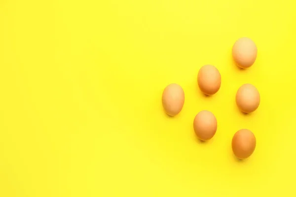 Fresh eggs on color background — Stock Photo, Image