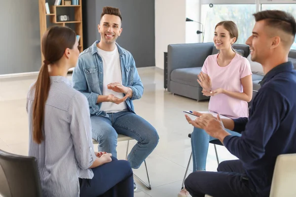 Group of young people during psychological support session — Stock Photo, Image