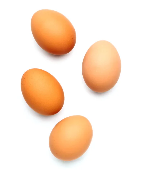 Fresh eggs on white background — Stock Photo, Image