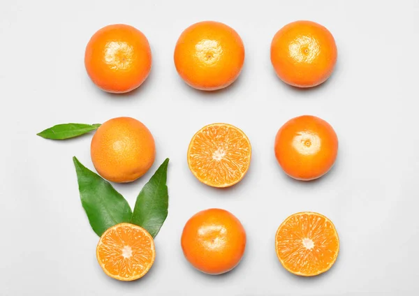 Sweet tangerines on white background — Stock Photo, Image