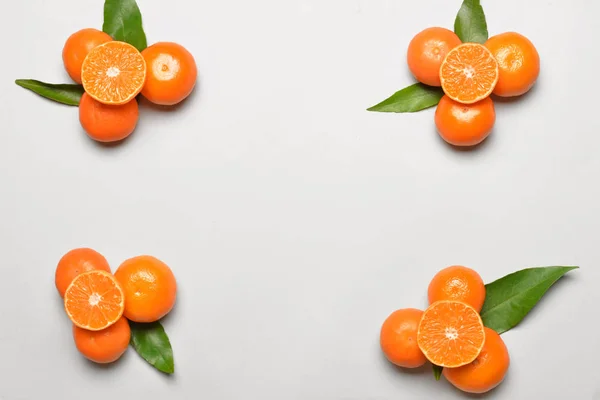 Sweet tangerines on white background — Stock Photo, Image