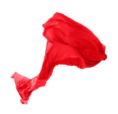 Beyaz arkaplanda uçan kumaş