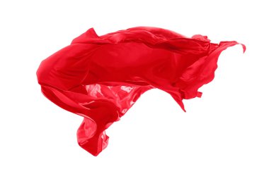 Beyaz arkaplanda uçan kumaş