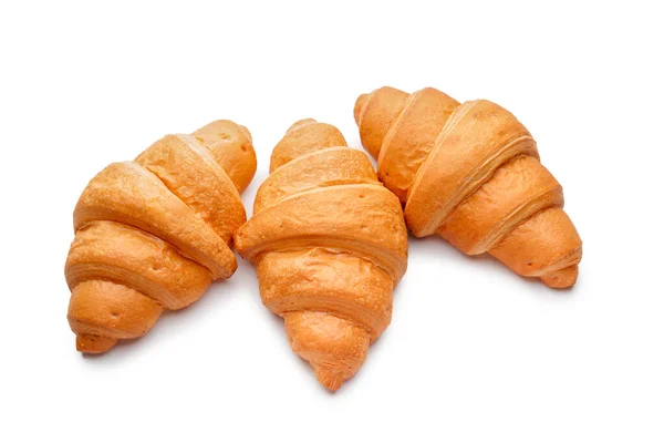Ízletes croissant, fehér háttér — Stock Fotó