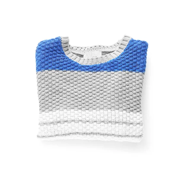 Stylish winter sweater on white background — Stock Photo, Image