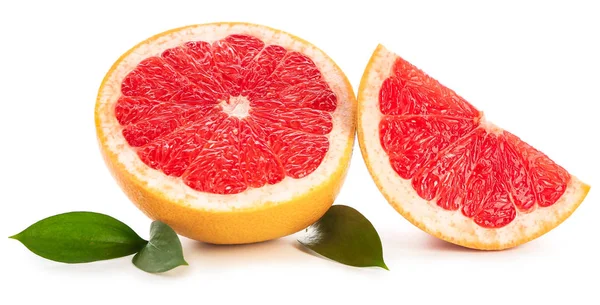 Friss vágott grapefruit fehér alapon — Stock Fotó