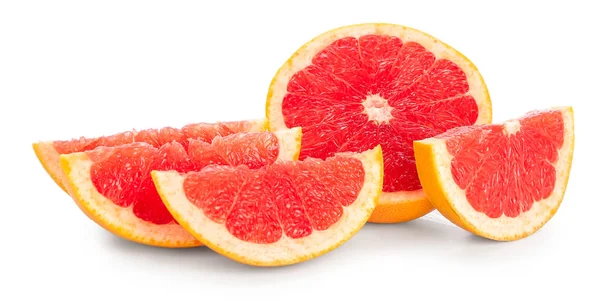Friss vágott grapefruit fehér alapon — Stock Fotó
