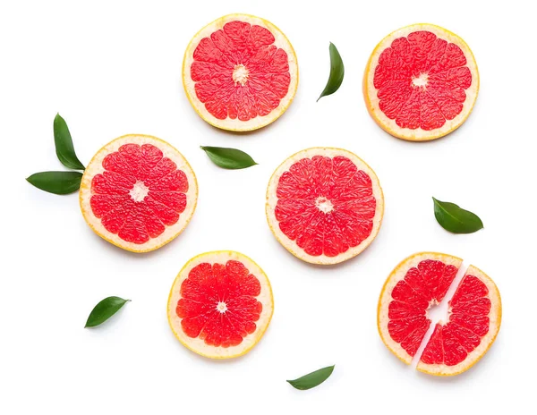 Fresh cut grapefruit on white background — Stock Photo, Image